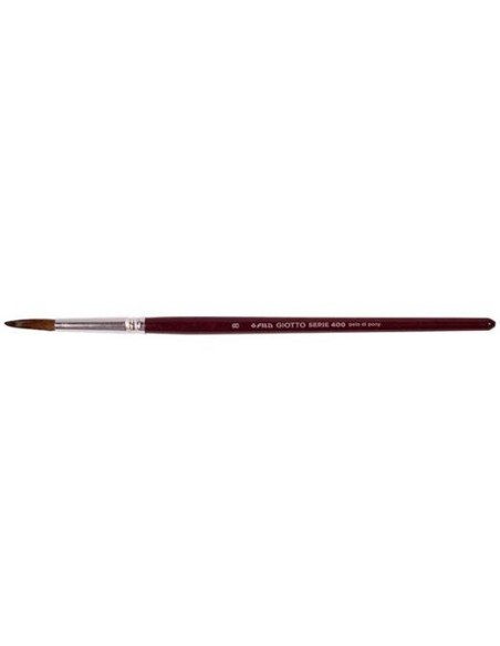 GIOTTO PINCEL SERIE 400 Nº 8 PELO DE PONY PARA ACUARELA Y TÉMPERA MANGO BARNIZADO -12U-